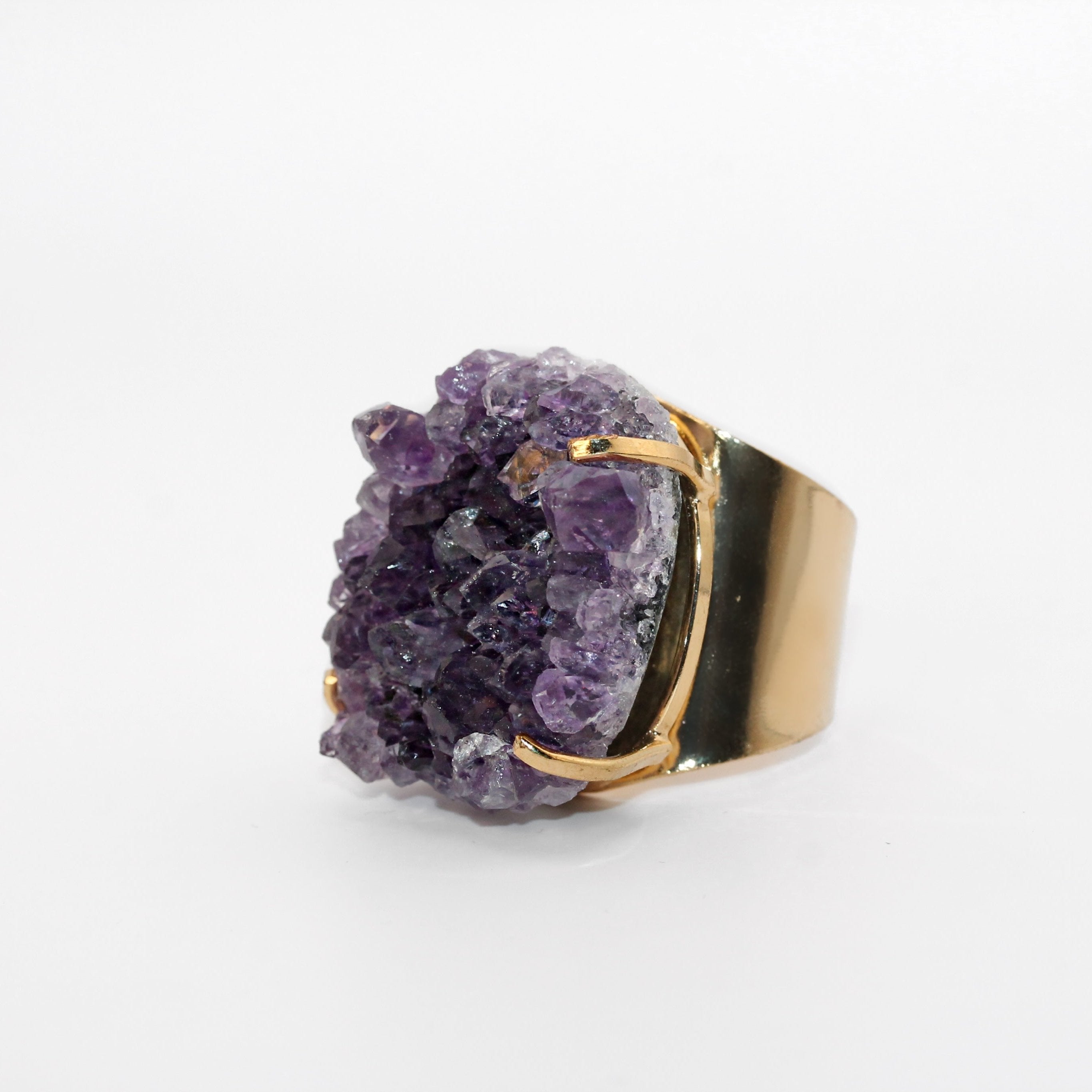 Amethyst Ring – 18K vergoldet & größenverstellbar