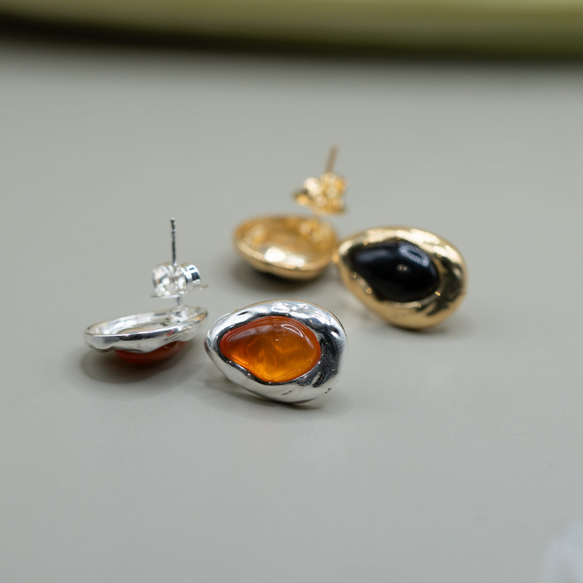 Onyx Ohrringe – 18K Vergoldet oder Versilbert, Nickel Frei
