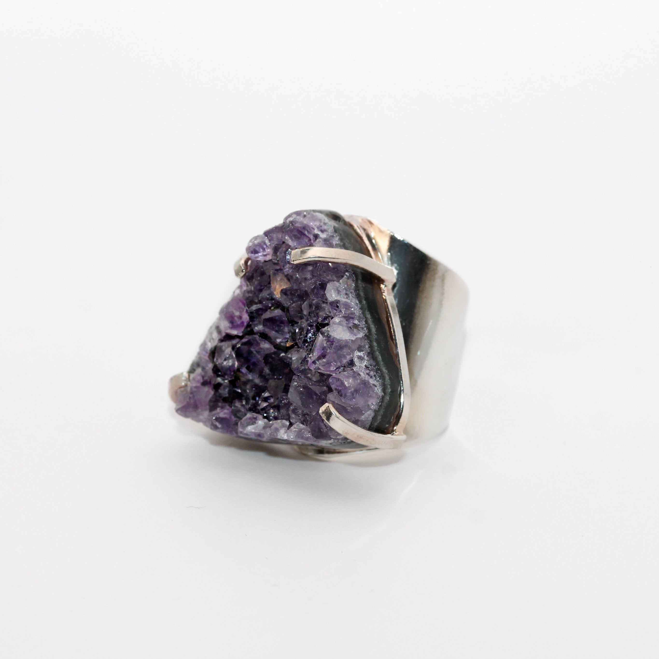 Amethyst Ring versilbert