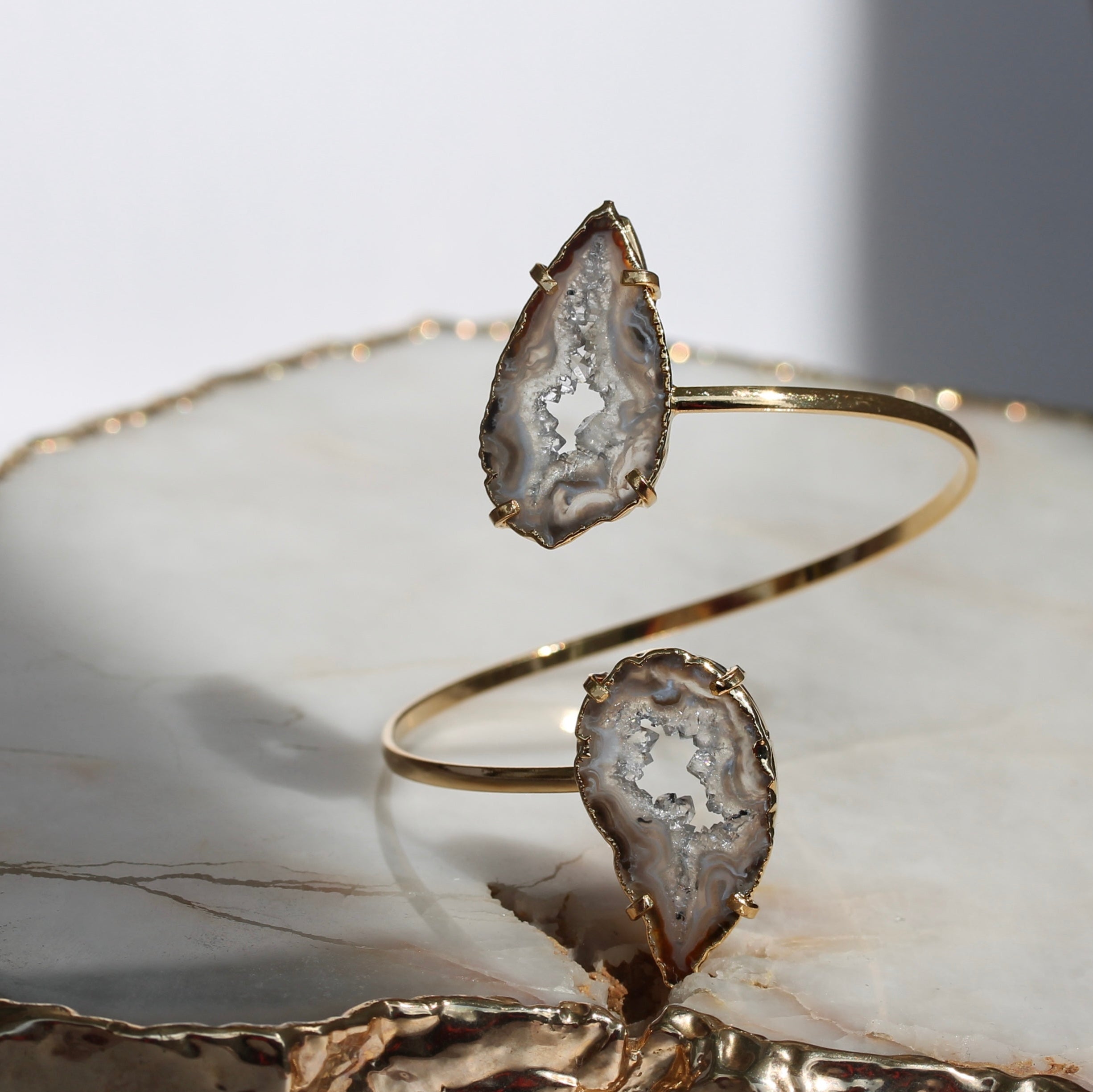 Agate Armreifen dual hell