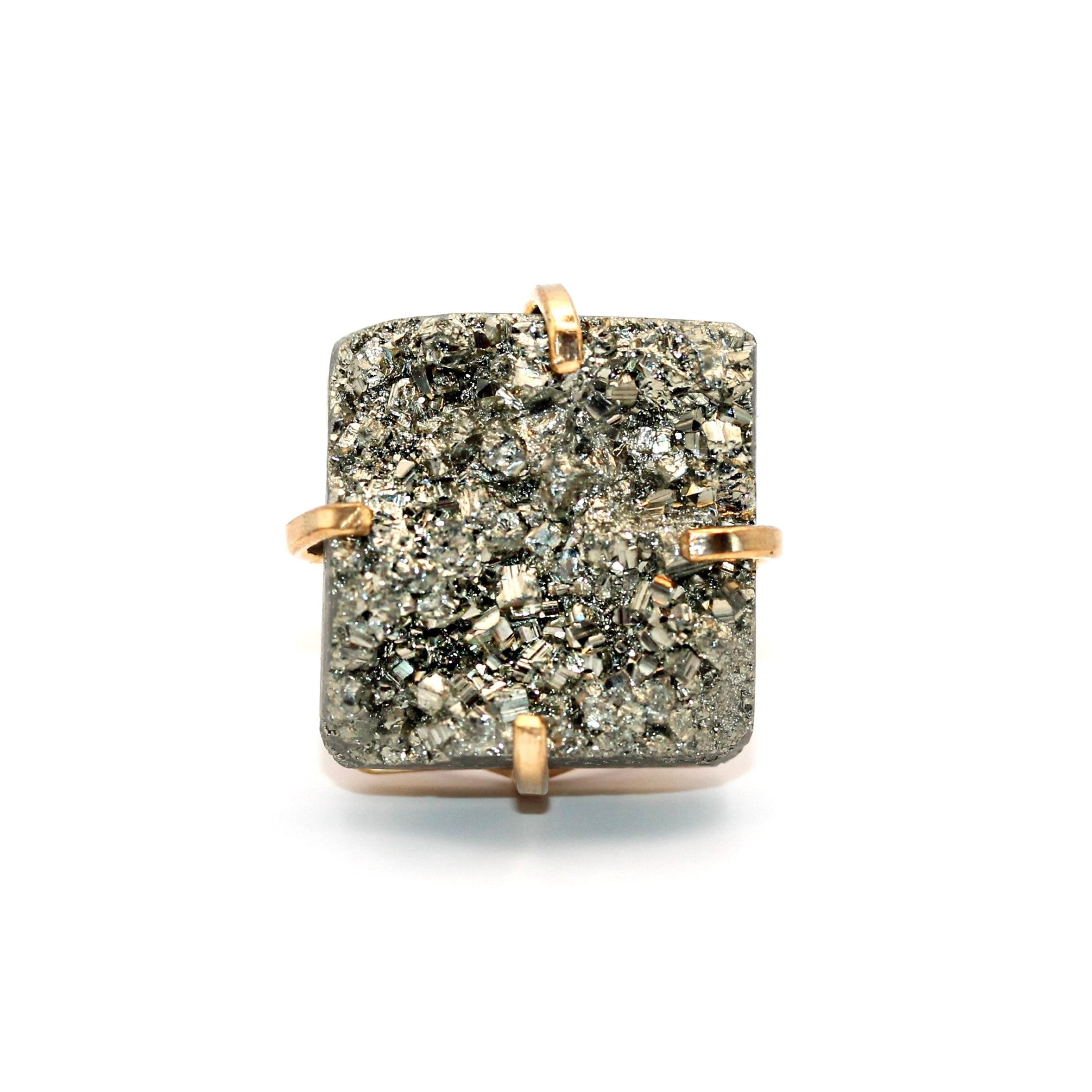Pyrit Ring eckig