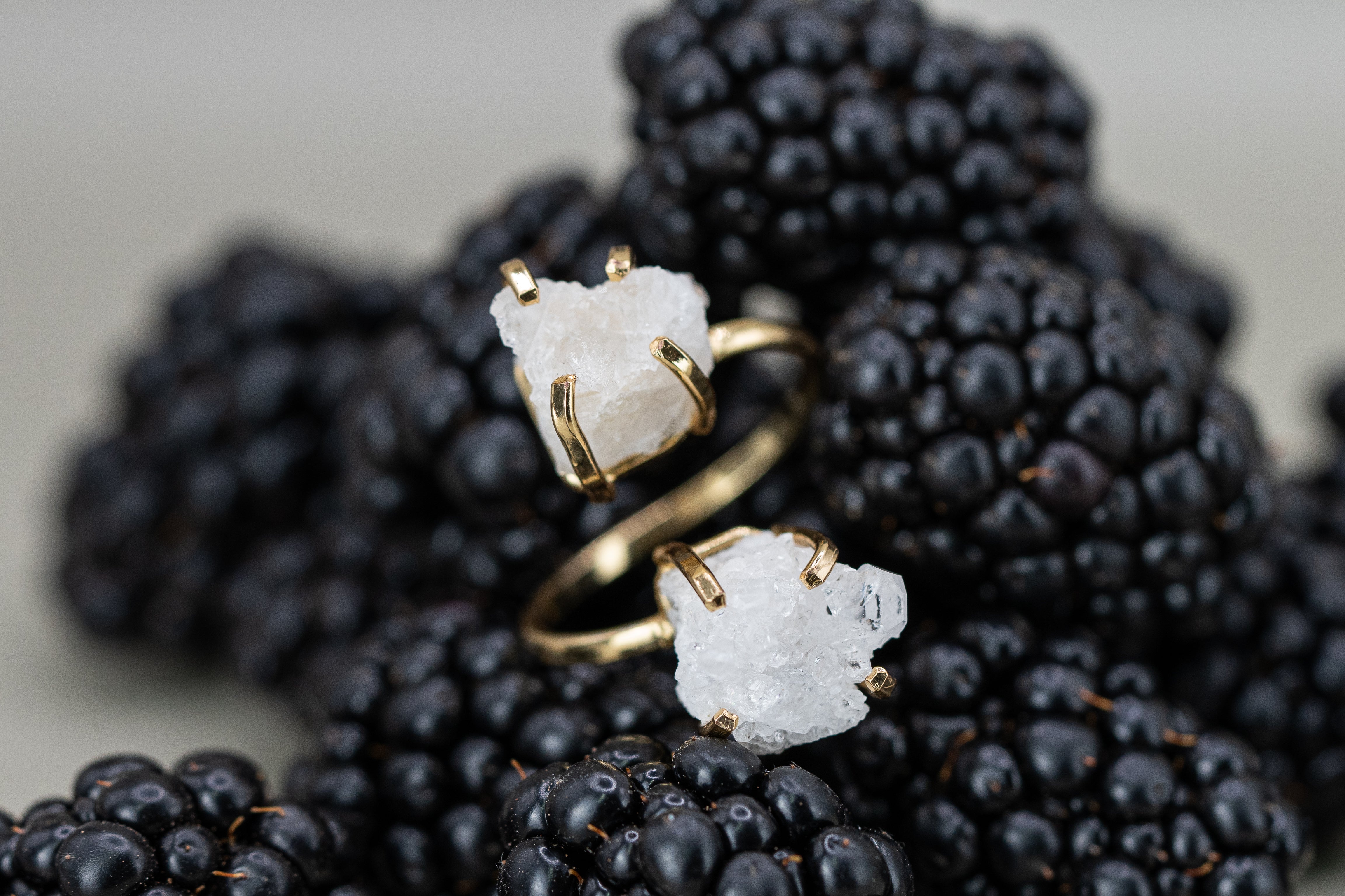 Bergkristall Ring Dual – 18K Vergoldete oder Versilberte Fassung, Nickel Frei