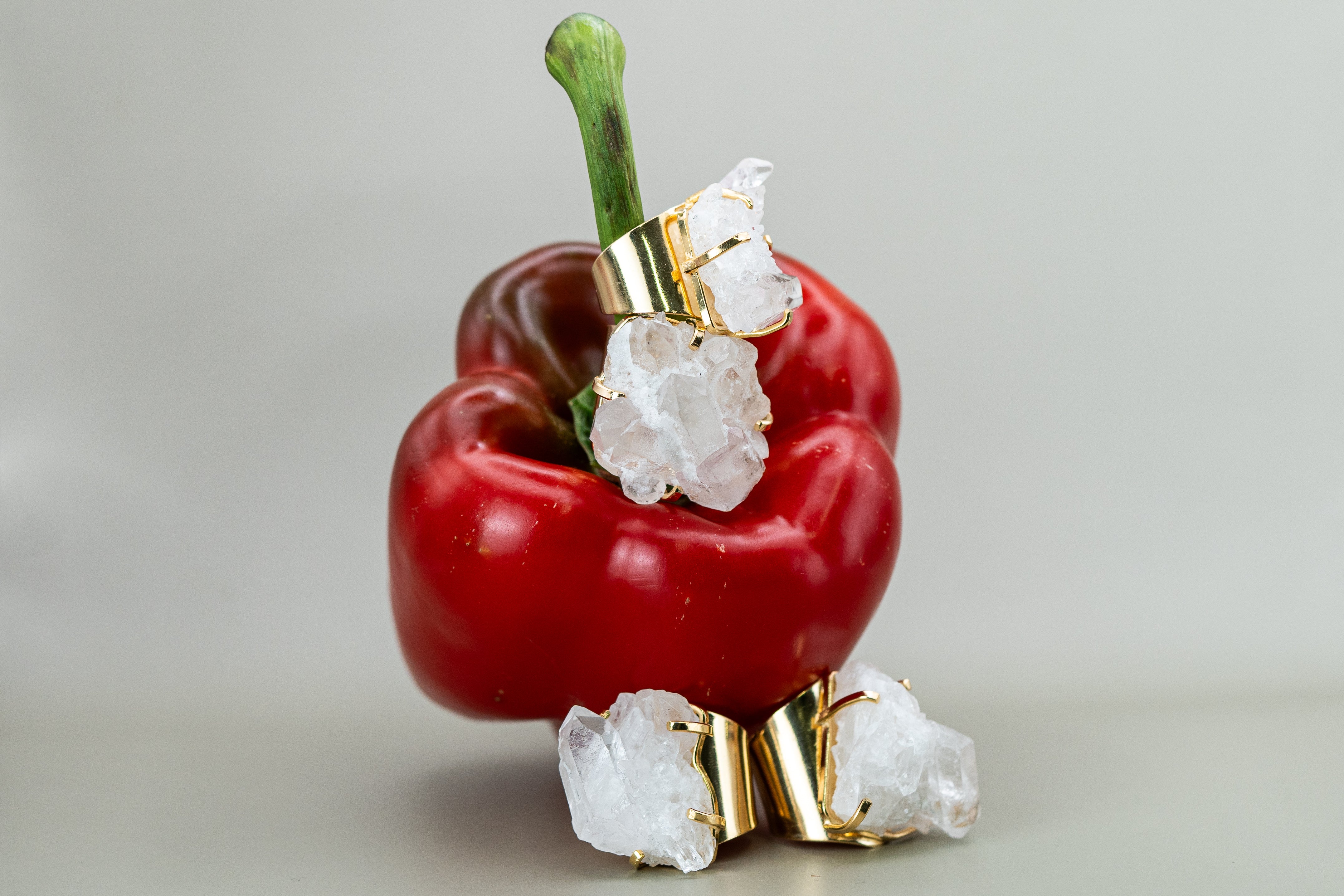 Bergkristall-Ring – 18K vergoldet, größenverstellbar, nickelfrei