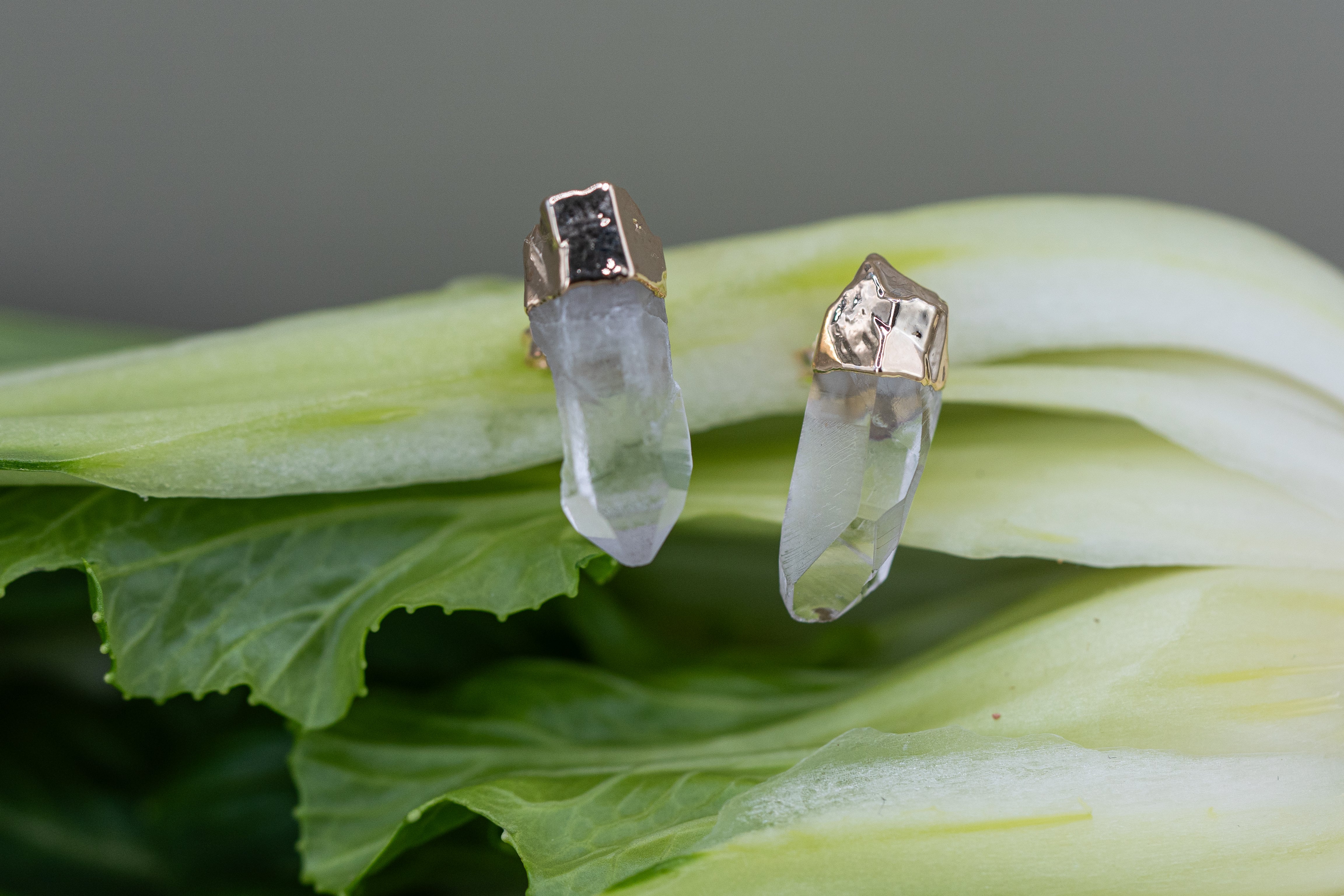 Bergkristall Ohrringe – 18K Vergoldet oder Versilbert, Nickel Frei