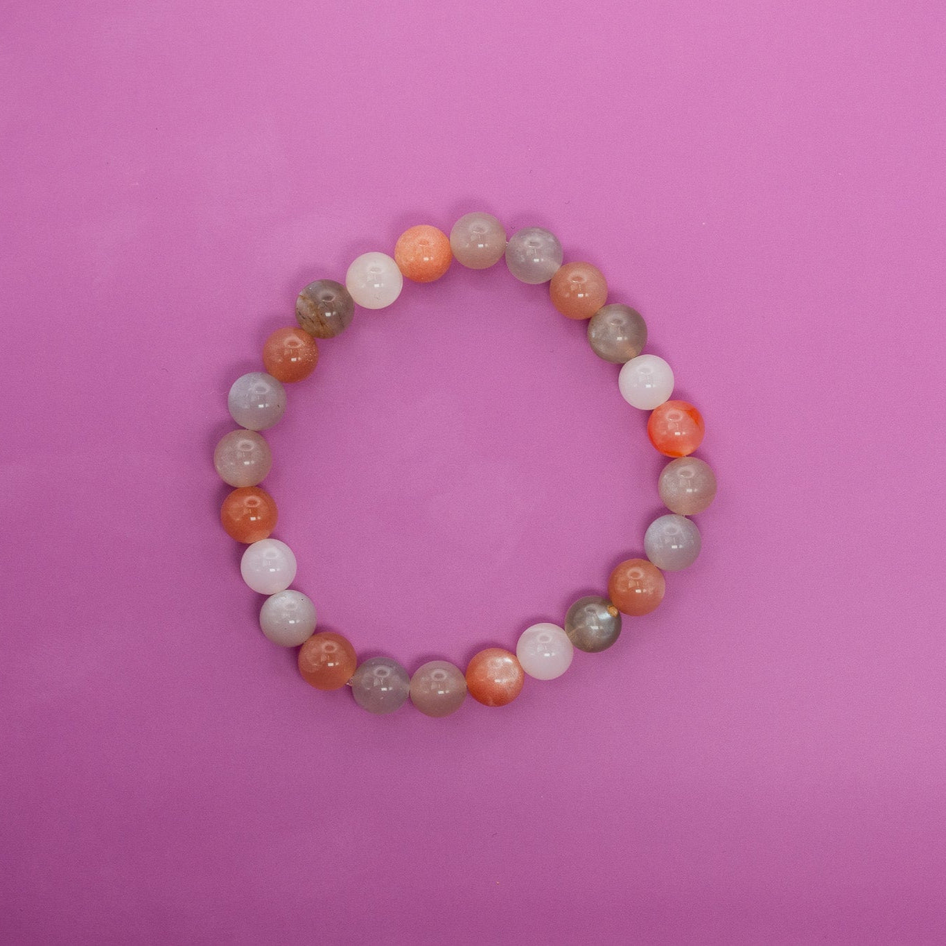 Mondstein Armband – Elastisch, verschiedene Größen, bunt gemischt