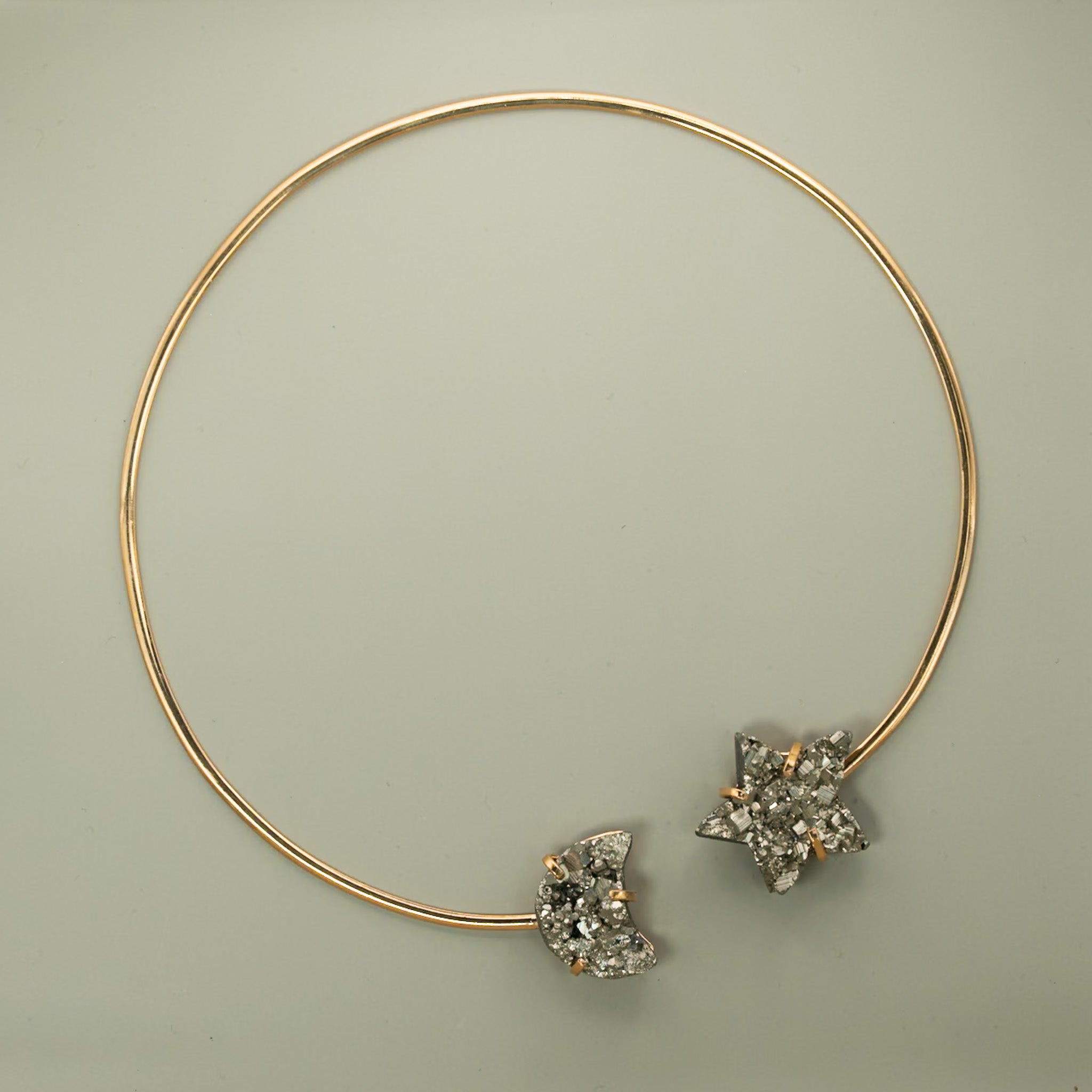 Pyrit Choker / Collier – 18K vergoldet, nickelfrei
