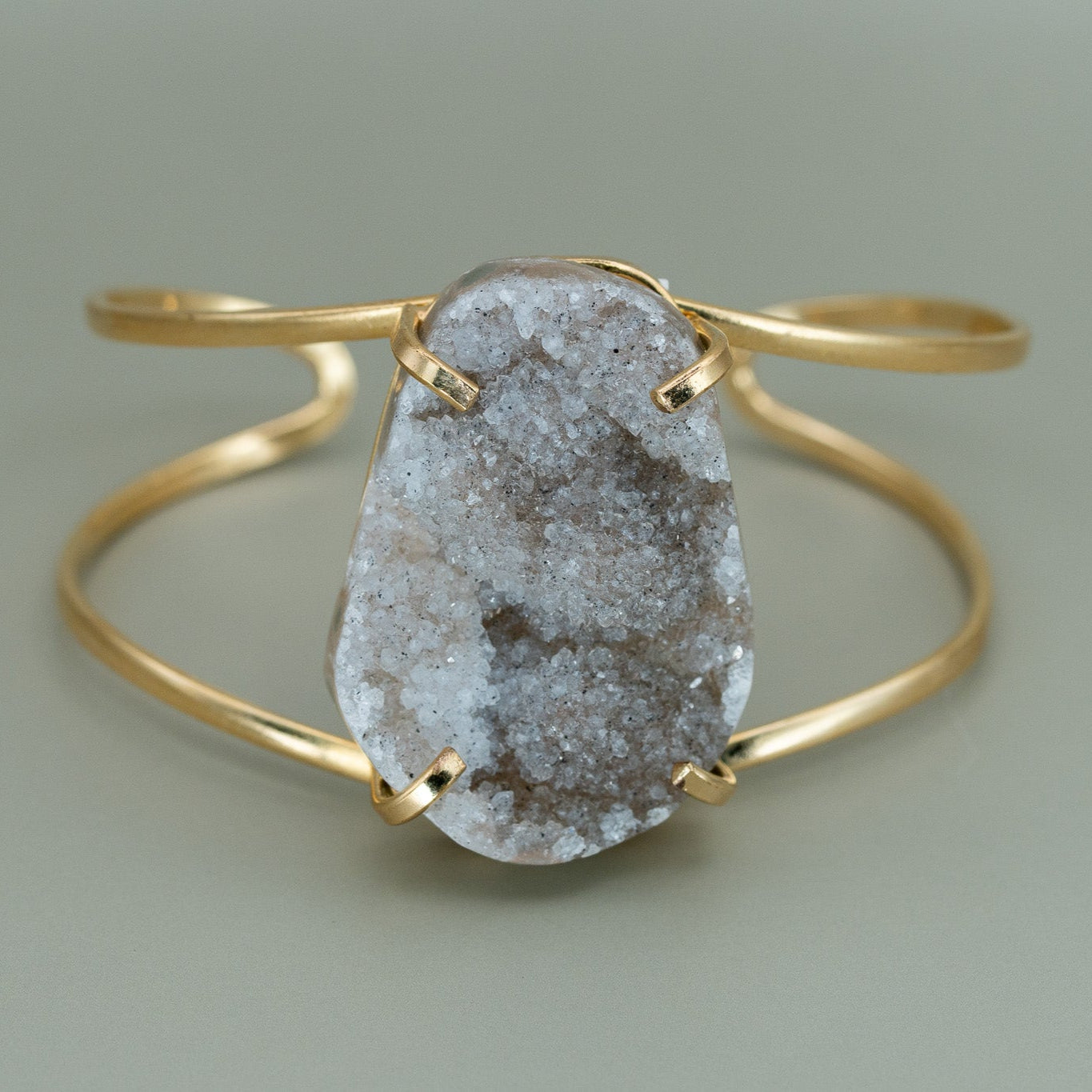 Druzy Armband – 18K Vergoldete Fassung, Nickel Frei