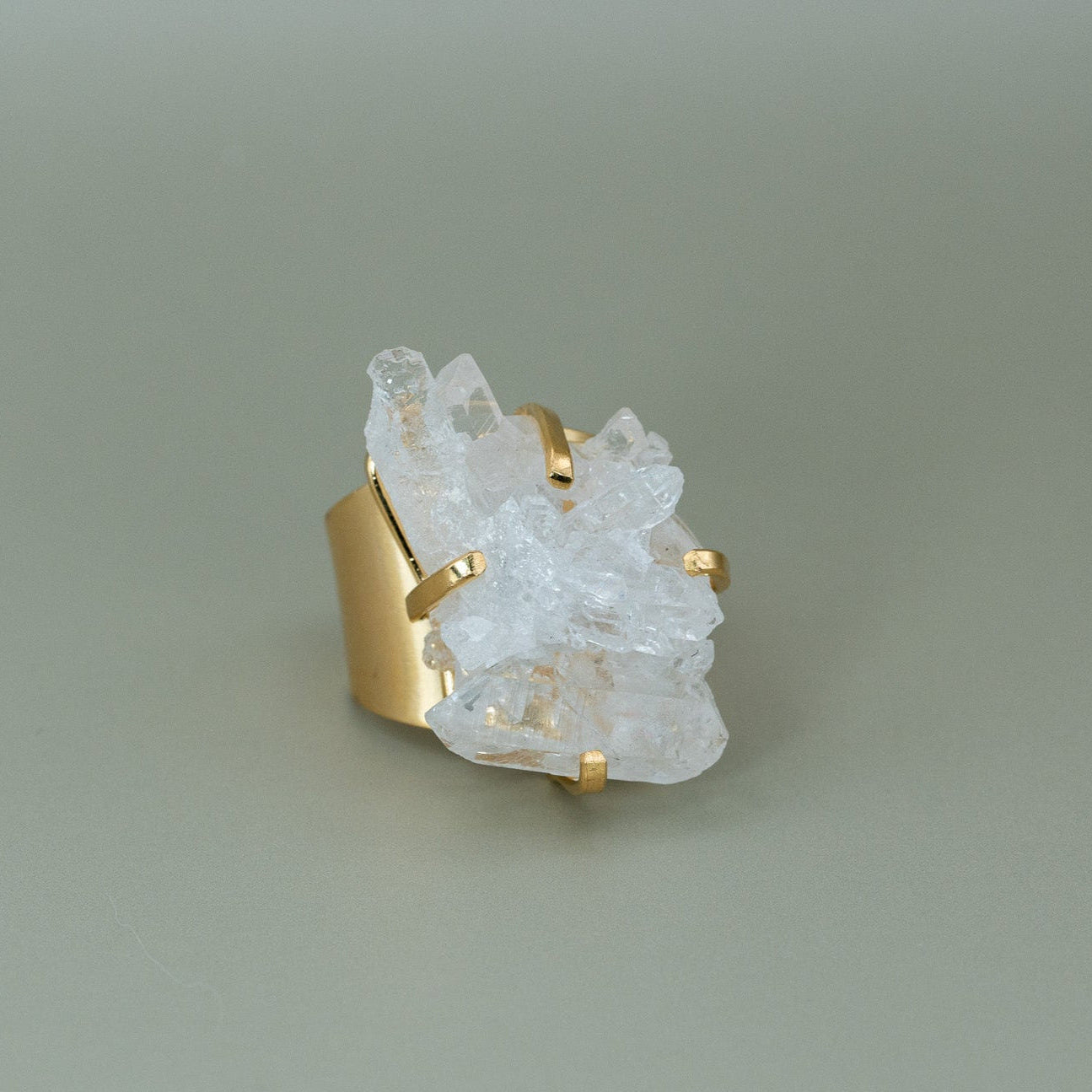 Bergkristall Ring vergoldet
