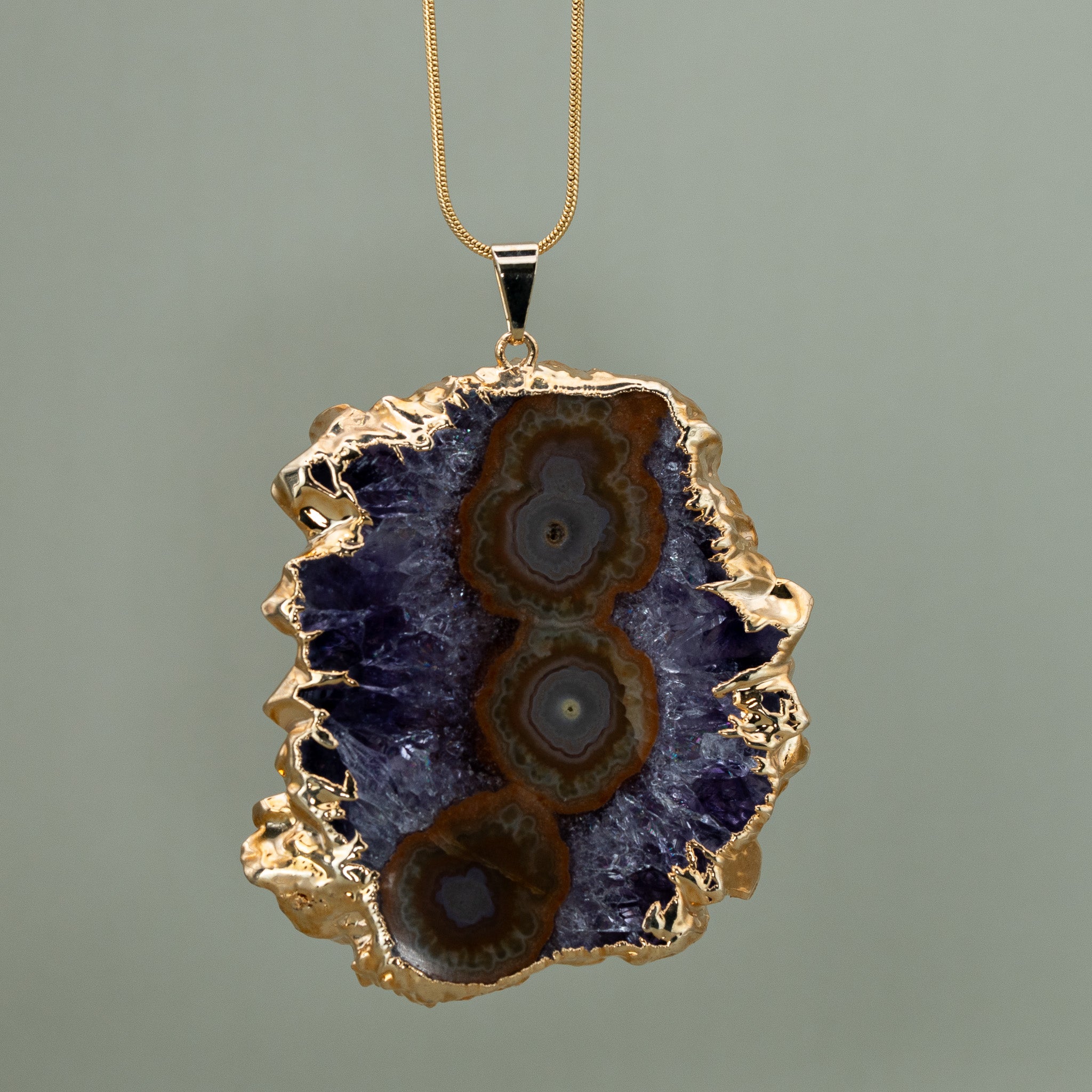 Stalaktit Amulett – 18K vergoldet mit verstellbarer Kette