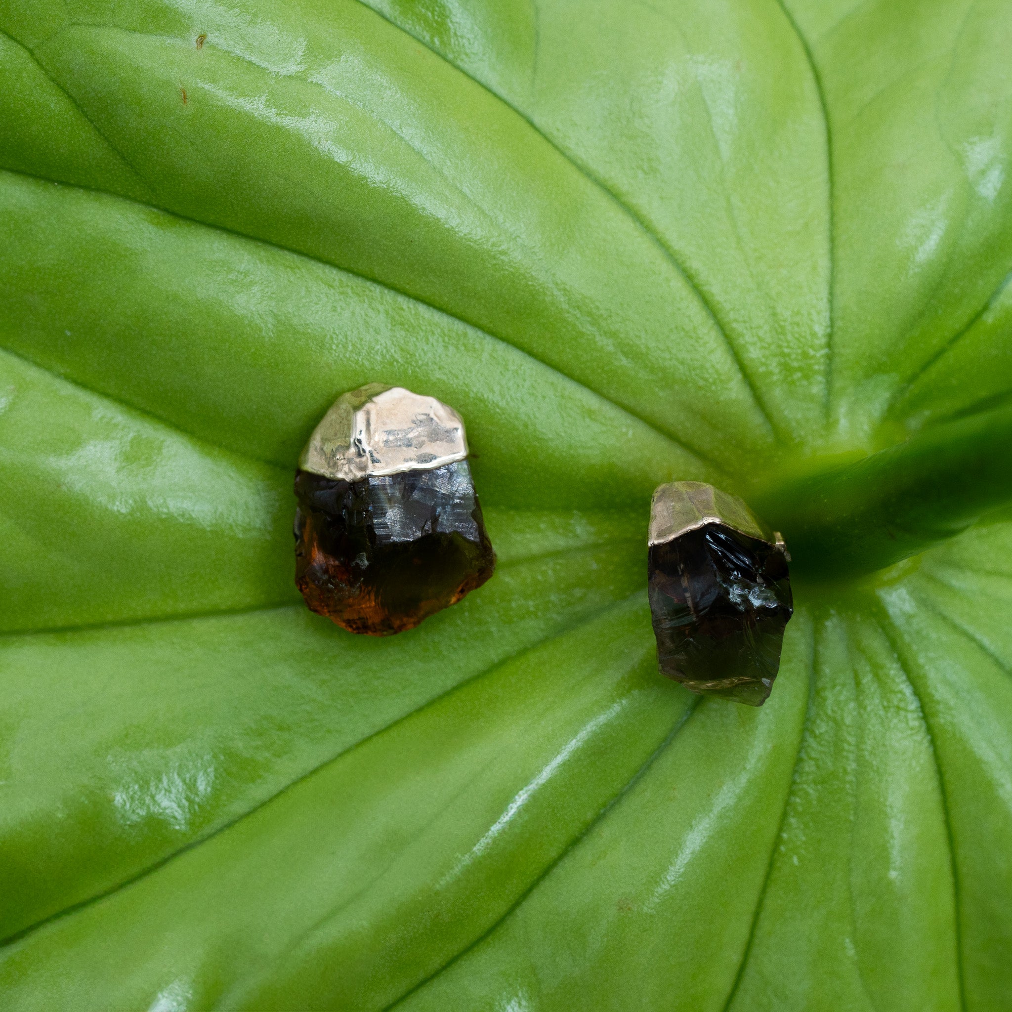 Rauchquarz Ohrringe – 18K Vergoldet oder Versilbert, Nickel Frei