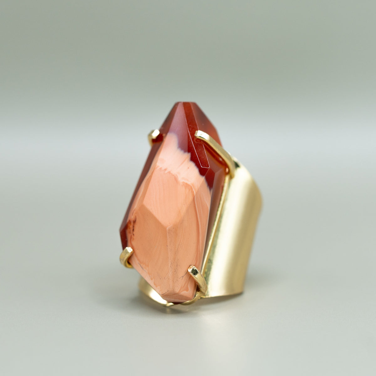Karneol Ring – Größenverstellbar, 18K Vergoldet, Nickel Frei